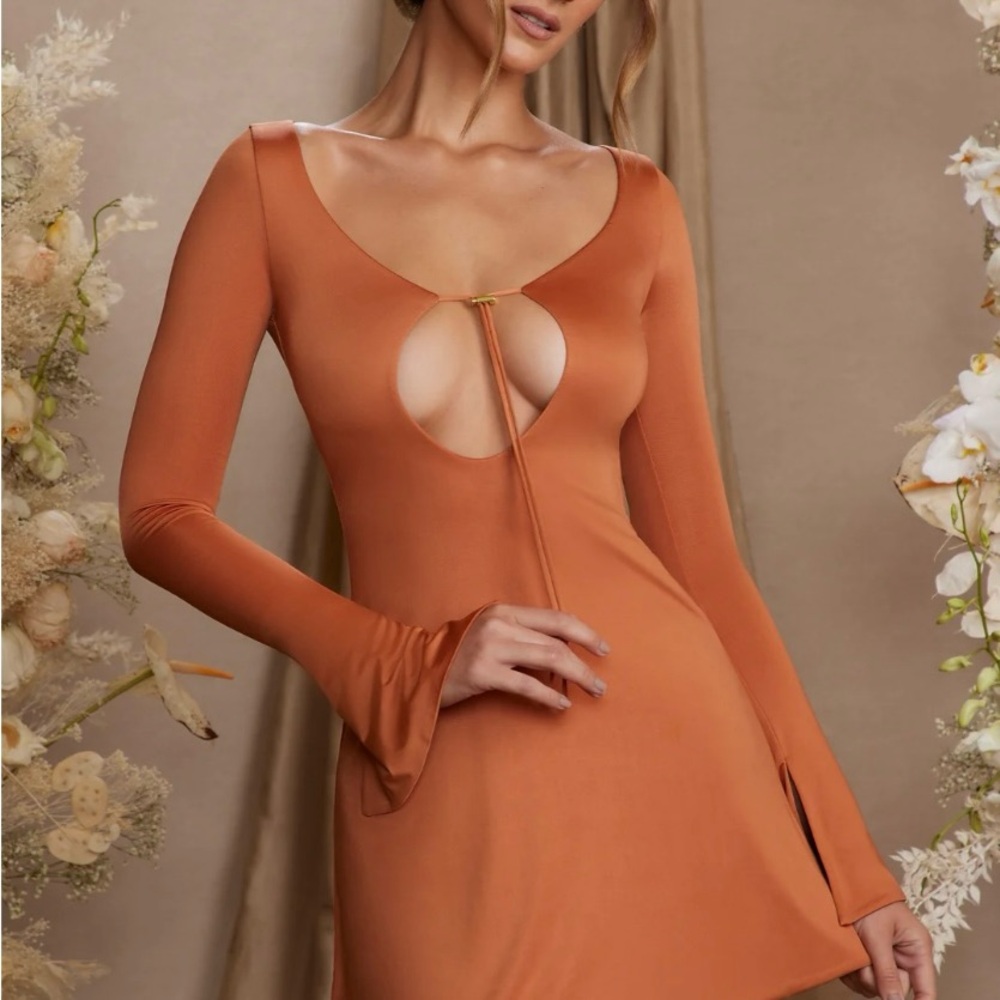 Cosette Oh Polly Terracotta Long Sleeve Dress